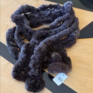 Luxurious 100% Ching Chila Fur Scarf in Rich Brown